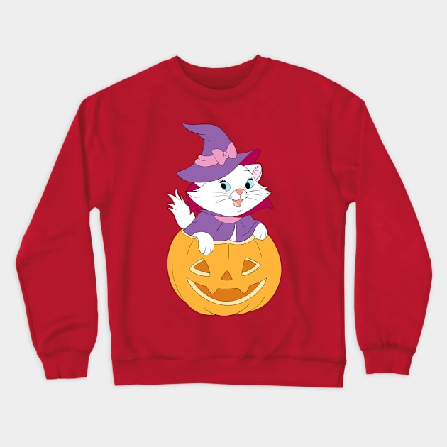 Halloween Cat Crewneck Sweatshirt by Nykos